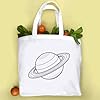 Azeeda 'Saturn Line Art' Tote Shopping Bag For Life (BG00088860) #3