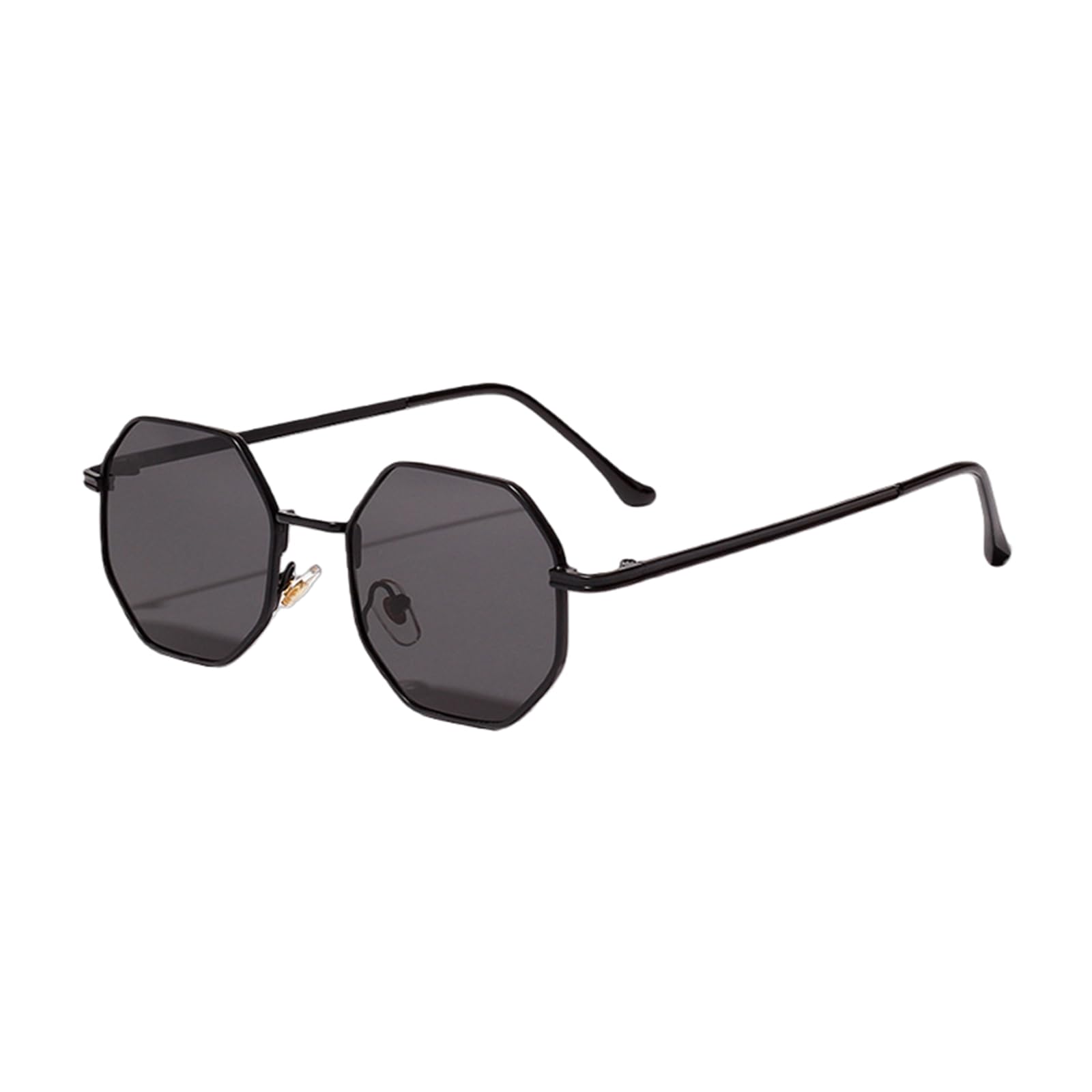 XYNM Sunglasses Retro Metal Frame Hexagon Fashion Rose Gold Mirror Shades Uv400-c