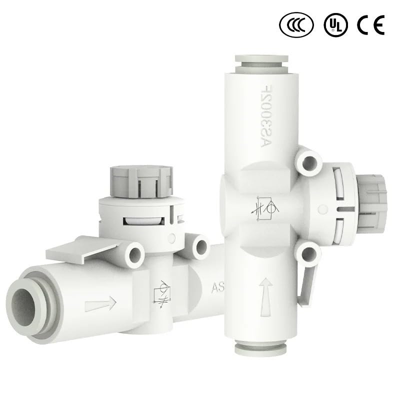 Válvula de control de flujo neumático tipo SMC AS1002F a AS4002F para mangueras de 4 a 12 mm 3