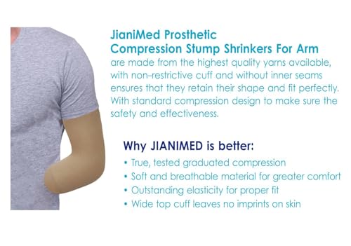 Image of Prosthetic Stump Shrinkers for Arm-Below Elbow - Short, Compression, Healthcare, Amputee arm Sleeve, 20-30, Elastic, Taiwan Excellence XL