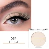 Erinde Single Beige Matte Eyeshadow Palette, Velvet Eye Shadow Compact Powder Primer Base Makeup, Neutral Nudes Matte Pressed Powder Eye Shadow Palette, 06# Beige