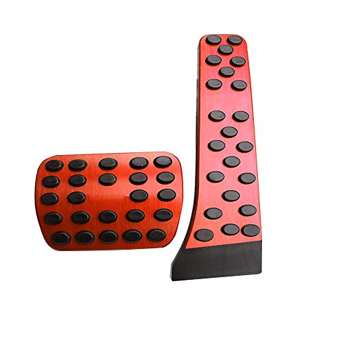 XITER No Drill Anti-Slip Aluminum Gas Brake Pedal Cover Foot Pedal Pads kit For Mercedes-Benz C E S GLC GLE GLK SLK CLS SL Class W205 W213 X253 W167 (RED)