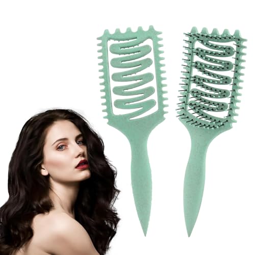 Frogetu Curly Hair Brush,Cepillo de Pelo Rizado,Cepillo para Desenredar,Cepillo de Estilo de Pelo Rizado,Haarbürste zum Entwirren für Frauen,Haarbürste Ohne Ziepen