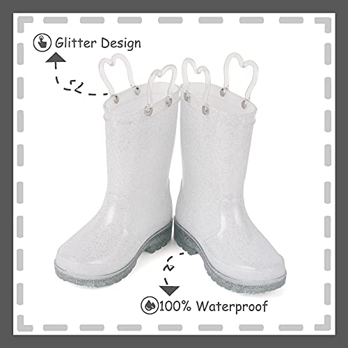 Image of Outee Toddler Kids Adorable Lightwight Waterproof Rain Boots Light Up by Steps