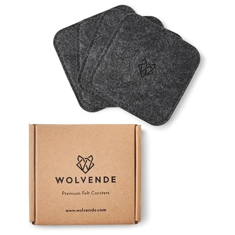 Wolvende Premium Felt Drink Coasters Set Cover