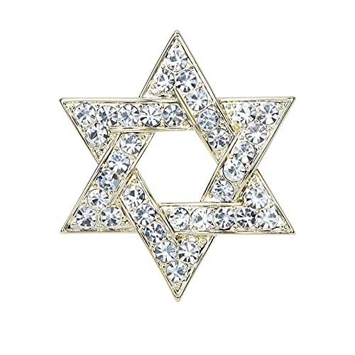 Image of Sparkle Crystal Star of David Brooch Pin Rhinestone Star Bouquet Brooch Pin Lapel Pins Spiritual Brooch Badge