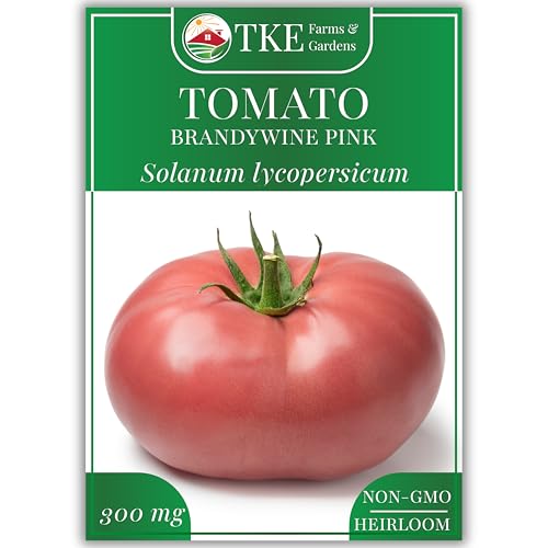 TKE Farms & Gardens - Brandywine Pink Tomato Seeds for Planting, 300 mg,...