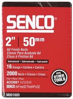 Senco 16 Ga. Smooth Shank Straight Strip Finish Nails 2 in. L x 0.06 in. Dia. 2,000 pk