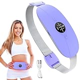 Portable Heating Pad for Period Cramps: Cordless Menstrual Heating Pad with 3 Heat Levels and 3 Massage Modes, 3s Fast Heating for Women and Girl Purple