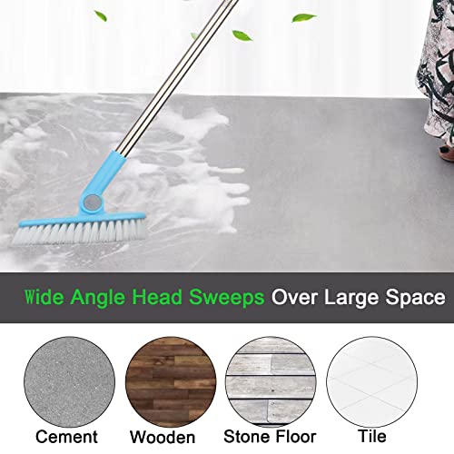 1 Piece Scalable Rotatable Long Extendable Handle Removable Tub/Bathroom/Tile/Scrub Brush Scrubber Telescopic Lightweight Alloy Handle Detachable (Blue) #TOP5