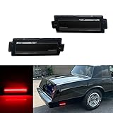 Tonsya Compatible With 1981 1982 1983 1984 1985 1986 1987 1988 Chevy Monte Carlo SS Rear Bumper side marker lights Red Led Smoked Lens #5972205