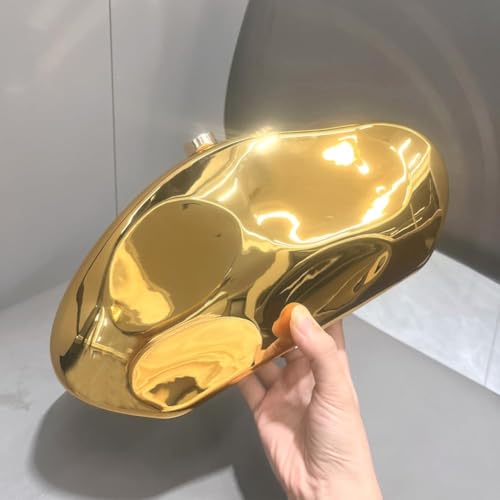 Image of Acrylic Shell Clutch Purse for Women Metallic Evening Bag Large Designer Acrylic Handbag for Wedding Party Prom