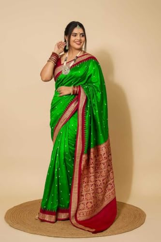 Image of NEW COLLECTION Women's Odisha Handloom Sambalpuri Pata Saree Temple Border Pasapalli Bomkai Buti Boyanika Design Saree Banarasi Soft Papa Silk Simple Ethnic Orissa Sari with Blouse Piece