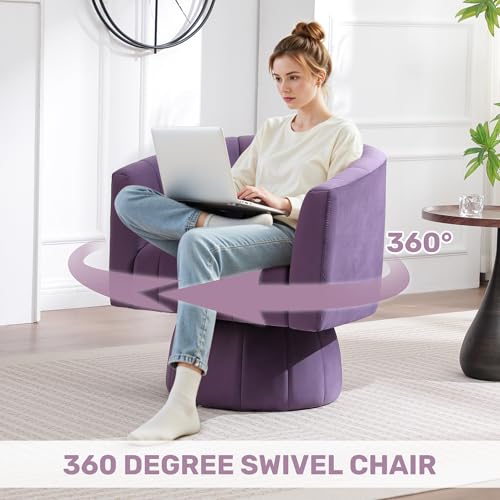 Sillón Giratorio Redondo Pequeño Confortable Violeta miniatura 4