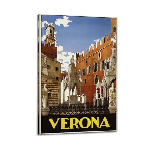 Poster vintage de Vérone peinture sur toile salon design moderne 60x90