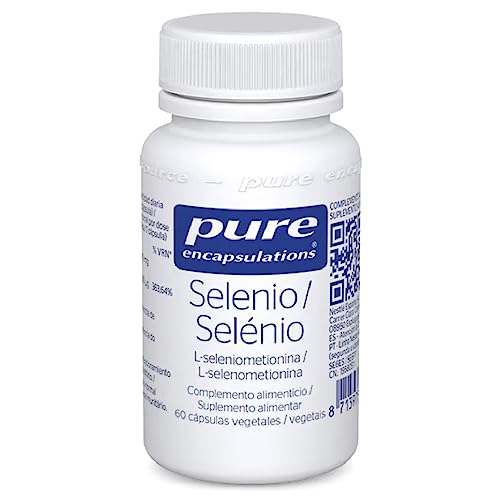 PURE ENCAPSULATIONS Selenio | L seleniometionina | Protege del Daño Oxidativo y al Sistema Inmunitario | Fortalece Pelo y Uñas | Apoya la Función Tiroidea y Espermatogéneis | 60 Cápsulas Vegetales