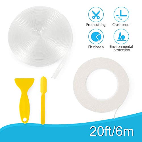 Tables Corner Guards Baby Child Safety, 20ft(6m) Soft Silicone Bumper Strip Furniture Clear Toddler Edge Protectors Baby Proofing - Thumbnail 6