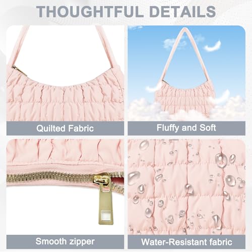 Image of Puffer Tote Bag, Small Tote Purse Lightweight for Everyday Hobo Handbag