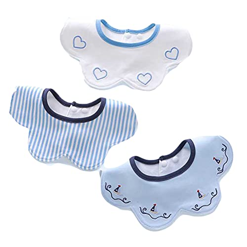 よだれかけ スタイ出産祝い 360度回転 お食事 エプロン 調整可能 おしゃれ 6重 3枚セット すたい 通気防水 男の子 女の子 ベビー ビブ 赤ちゃん 100%綿製 ユニセックス ヨダレ 360° 360度 綿 新生児 28*28 子供 幼児 ベビーエ