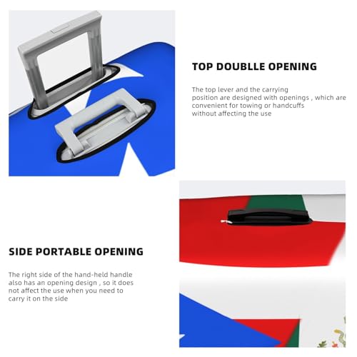 Travel Luggage Cover Half Puerto Rico Half Mexico Flag Fashion Washable Baggage Suitcase Protector Fit For Luggage Small4
