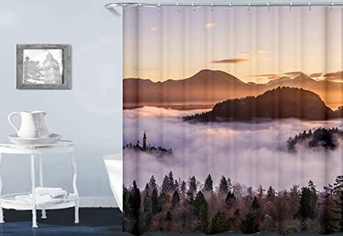Rideau de douche polyester imperméable 165x200cm lavable grand format - 2