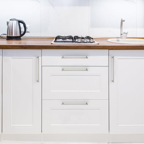 Image of Ravinte 2 Pack 10 Inch Hole Center Solid Kitchen Cabinet Handles Brushed Nickel Dresser Pulls Cabinet Drawer Pulls for Kitchen Cupboard Hardware