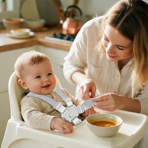 Image of High Chair Straps Replacement Compatible with Graco Highchairs, Replacement Harness Straps for Most 5 Point High Chairs, Adjustable Universal High Chair Belt