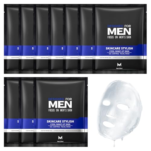 10 piezas Mascarilla facial para hombre Hidrata Regula...