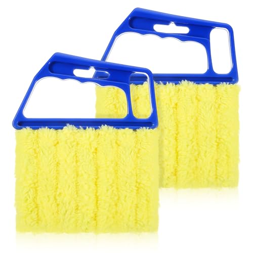 Image of 2pcs Blind Cleaner Tool Microfiber Window Blind Duster for Cleaning 7 Finger Washable Mini Blinds Cleaner Duster Tool for Wood Air Conditioner Vent Fans Venetian Shades Dust Dirt Cleaning