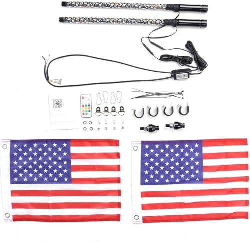 Luces de látigo LED con efecto de persecución RGB en espiral de 4FT 8