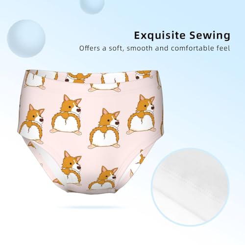 Corgi Dog Girls' Underwear Soft Cotton Little Girls Panties Comfort Briefs3