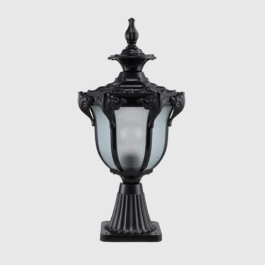 Image of Glowave Decorative Outdoor Black Square Post Light Pillar Light Column Light, Waterproof Lantern Post for Patio or Fench Deck, Doorway Porch Pillar Lamp - Warm White (P-6682 /S-BK)
