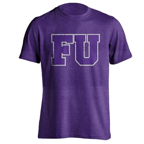 Sport Your Gear Furman Paladins FU Wordmark Distressed Short Sleeve T-Shirt, Large, Purple Heather