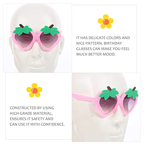 Kisangel 4Pairs Strawberry Sunglasses Cute Fruit Sunglasses Kids Beach Eyewear for Girls Outdoor Glasses3