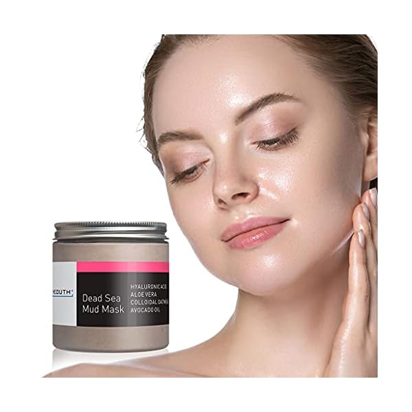 YEOUTH Dead Sea Mud Mask with Hyaluronic Acid and Avocado Oil, Revitalizing Facial Masks for Smoother, More Radiant Skin, Face Mask Skin Care 8oz