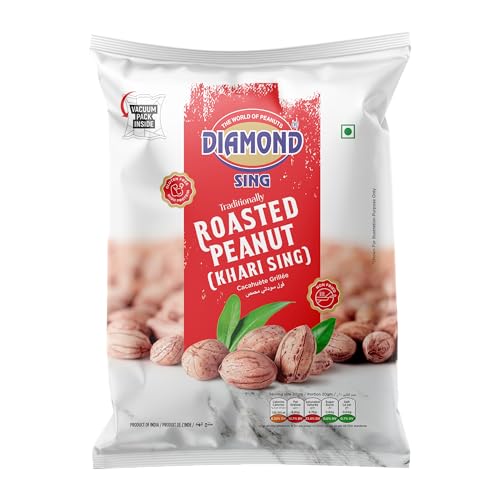 Image of Diamond Sing - Pack of 8 180 Gram Each | Roasted Peanut (Khari Sing) with Husk, Roasted Groundnut 180 Gms | High Protein - Gluten Free Mungfali | Vacuum Packed Salted Singdana