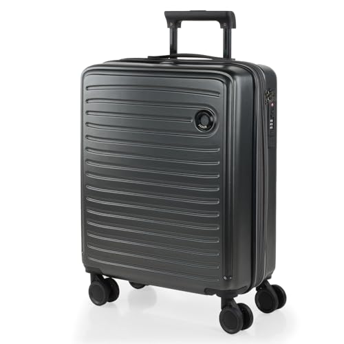 JASLEN - Maleta de cabina 55x40x20 - Maletas De Viaje Cabina Rígidas Trolley Con 4 Ruedas Dobles Para Avion Ligera Equipaje De Mano Bolsillo para Ordenador Candado de Combinacion TSA. Compa, Antracita
