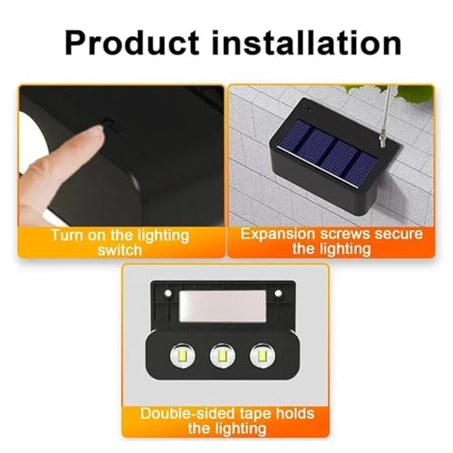 Luces solares LED de exterior IP65 para aplique de pared blanca 6
