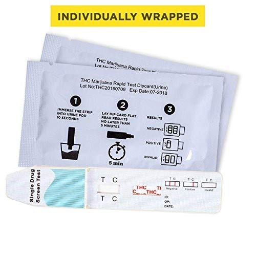 Care Check Marijuana THC Single Panel Drug Screen Test, Individually Wrapped 16 Home Drug Test Kits