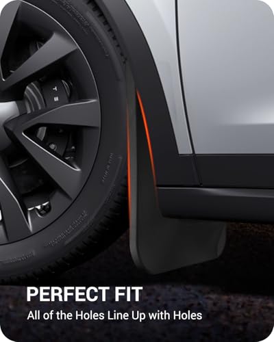 Image of BASENOR 2026 Tesla Model X /Model X Plaid Mud Flaps Splash Guards No Drilling No Tape Mudguards Vehicle Tire Protector Mudflaps for 2022-2026 Tesla Exterior Accessories (Set of 4)