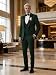 TIJOFA Dark Green Suit for Men Slim Fit Wedding Suits for Mens Formal Business Dark Green Double Breasted Suit Men Prom Tuxedo Elegant Grooms Tuxedo Jacket Vest Pants Suits S