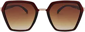Óculos de Sol Hexagonal Retrô Vintage Premium Proteção UV400 Estilo Clássico Moderno Feminino Blogueira - Modelo Kingston - Cacife Brand