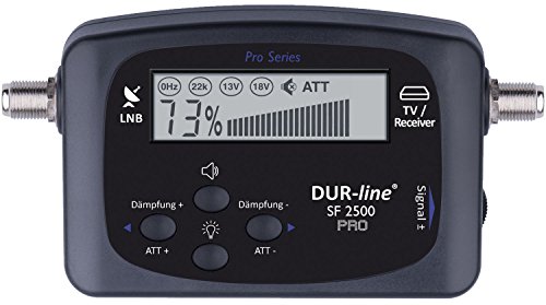 DUR-line NEU SF 2500 Pro - Satfinder - Display & Elektronik verbessert - digitales Satelliten-Messgerät zur exakten Justierung Ihrer Sat-Antenne - Finder inkl. F-Kabel und verständlicher Anleitung