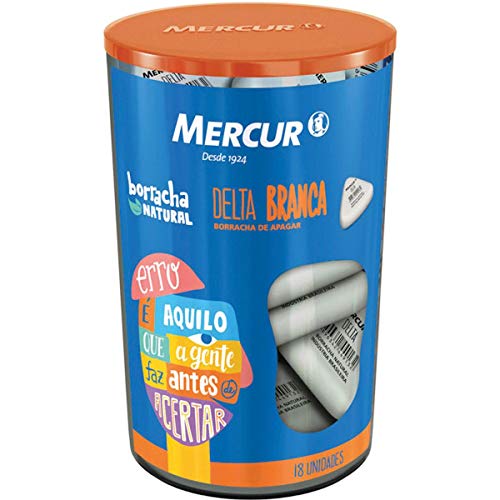 Borracha Branca Triangular, Mercur, Delta Branca, B0101030, Pote com 18 Unidades