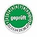 Produktbild Fassbender-Druck PRÜFPLAKETTEN - Hochwertige Prüfetiketten GEPRÜFT Ø 20mm - Selbstklebende PVC-Folie - Wartungsetiketten für Prüfung - Prüfplakette für Prüfungsnachweis (250 Stück)
