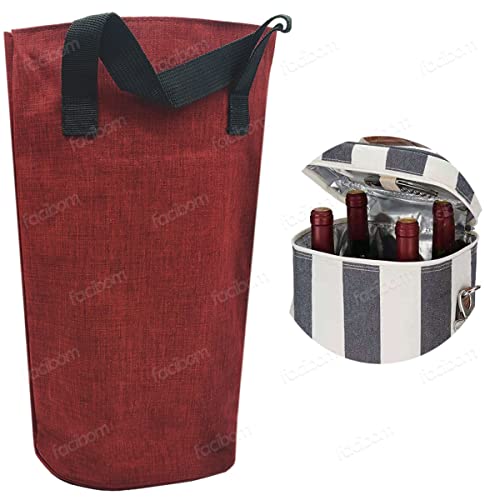 Sacola bolsa termica wine bag para carregar 2 garrafas de vinho fecho com velcro