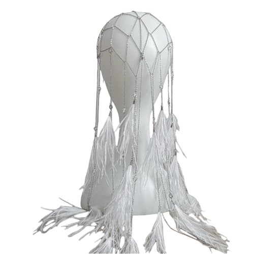 Elegant Feathered Hairband Unique Feathered Hair Chain Accessory Suitable For Various Celebrations