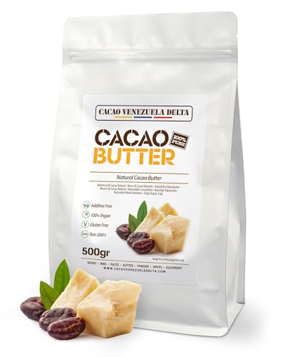Manteca De Cacao 100% - Tipo Natural - Bolsa 500g - Calidad Extra - Cacao Venezuela Delta