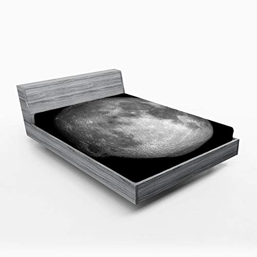 Ambesonne Galaxy 2 Pack Fitted Sheet, Trippy Moon Planet Space, Bed Cover All-Round Elastic Deep Pockets 2 Pieces, Package Contains 2 California King Fitted Sheets, Dimgray