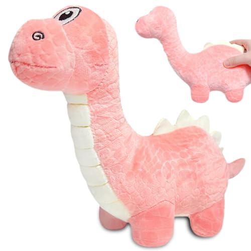 NuomiYue Cute Dinosaur Stuffed Animals Plush Toy for Kids, 12'' Kawaii Brachiosaurus Dino Plush Toys, Pink Dinosaur Stuffed Animal for Soft Dino...